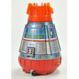 SH Japan Battery Operated Tinplate Space Capsule. In good working order and generally very good to