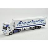 Corgi Diecast Model Truck issue comprising Scania Fridge Trailer in livery of Barlane. Some