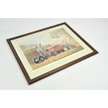 Limited Edition Signed Print by Robin Wheeldon - Framed Threshing Scene - Marshall Threshing Set.