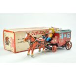 Ichida Japanese Battery Operated Tinplate issue comprising Overland Stagecoach. Bright example
