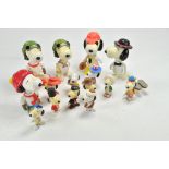 A group of vintage snoopy figures (plastic). Would benefit from a clean.