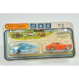 Matchbox Superfast Twin Pack No. TP5 comprising Ford Capri and Boat on Trailer. Excellent on