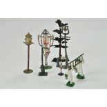 Lead Metal group of interesting items including re-cast decorator set, dovecot inclusive of
