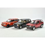 A group of 1/18 Land Rover Diecast issues, Range Rover Series II requires attention to rear axle.