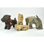 An interesting group of vintage Chad Valley and Merrythought Animals including Scottish Terrier,