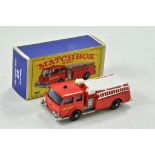 Matchbox Regular wheels No. 29C Fire Pump Truck. Red body, with 'Denver' decal, silver base and