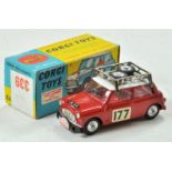 Corgi No. 339 Mini Copper S Monte-Carlo 1967'. Red body with white roof RN '177' with two spare