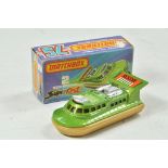 Matchbox Superfast No. 2F Rescue Hovercraft. Light lime green body, light brown skirt with silver