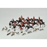 Britains lead metal miniature hunt figure group comprising mounted issues, hounds and others. Mostly