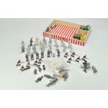 Various unpainted metal figures comprising mostly military issues of various historical themes.