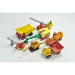 Dinky and other worn Diecast construction group including Ruston Bucyrus Shovel.