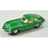 Tri-ang Spot-on No 217 Jaguar 'E' type. Green body, cream interior with grey steering wheel,