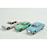 Triang Spot-On trio of worn diecast vehicle issues. With obvious signs of wear.
