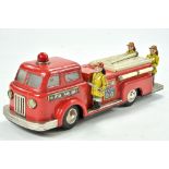 Linemar Japanese Battery Operated Tinplate issue comprising Fire Pumper Truck with figures. Some