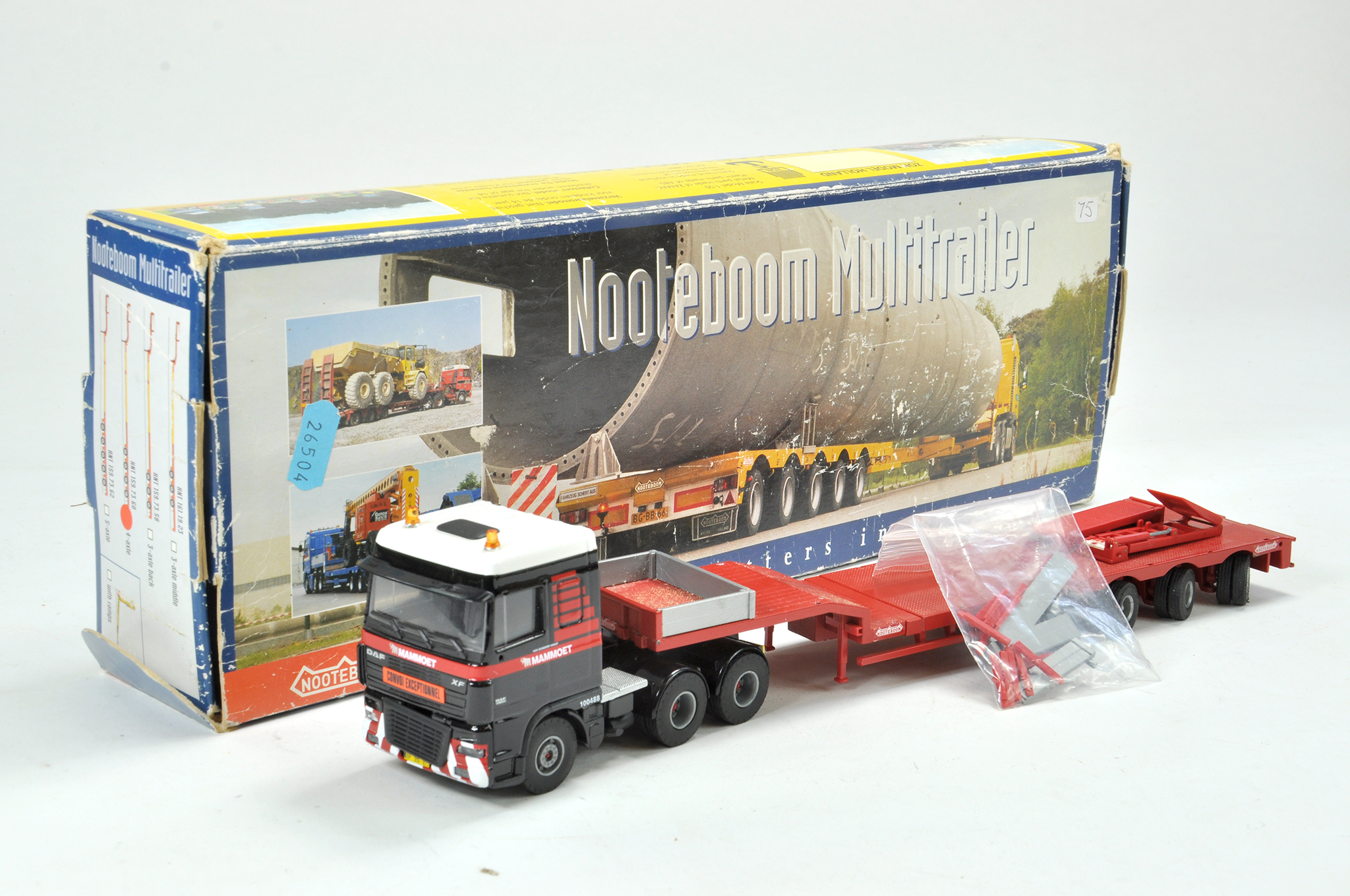 Zon / Lion Car 1/50 diecast truck issue comprising Nooteboom Mammoet Low Loader Combination Set.