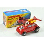 Matchbox Superfast No. 11E Flying Bug. Red body, silver base and grey windows. Yellow exhausts,