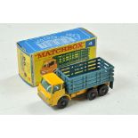 Matchbox Regular Wheels No. 4d Dodge Stake Truck. Yellow, with blue back and unpainted base. Some