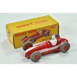 Dinky No. 231 Maserati Racing Car. Red body with white flash, RN '9' with red cast hubs. '231' on