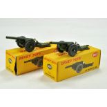 Dinky Pair of No. 693 7.2 Howitzer, one is good with worn box, the other appears excellent with