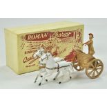 Benbros Qualitoy Roman Chariot Set comprising Chariot, Horses and Rider. Missing reigns. Generally