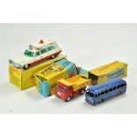 Dinky No. 267 Superior Ambulance, No. 282 Duple Roadmaster Coach plus Corgi No. 458 ERF Tipper