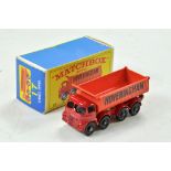 Matchbox Regular wheels No. 17D Foden Tipper. Red Chassis and Orange tipper 'Hoveringham' label on