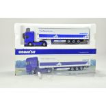 Universal Hobbies 1/50 Diecast Truck Issue comprising Scania Curtainside in the livery of Komatsu.