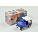 Matchbox Superfast No. 5G US Mail Truck. Dark blue body, black interior, white roof, white base,