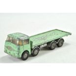 Triang Spot-On ERF Flatbed Lorry in turquoise. Fair to Good with obvious signs of wear.