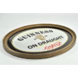 Guinness on Draught Original Oval Advertising Mirror with Frame. Excellent and hard to find.