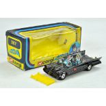 Corgi No. 267 Batman Batmobile. Black, chrome hubs, grey plastic aerial, blue tinted windows, with