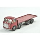 Triang Spot-On AEC Mammoth Major Flatbed Lorry in dark maroon. Fair to Good with obvious signs of