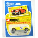 Corgi Juniors Whizzwheels unopened blister pack No. 64. Morgan plus 8. Yellow body with RN '20'.