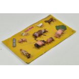 Crescent Farm Animal, Figure and Accessory Set with original backing Card. Generally very good,