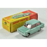 Dinky No. 138 Hillman Imp Saloon in light green with red interior and chrome hubs. Some rubs to