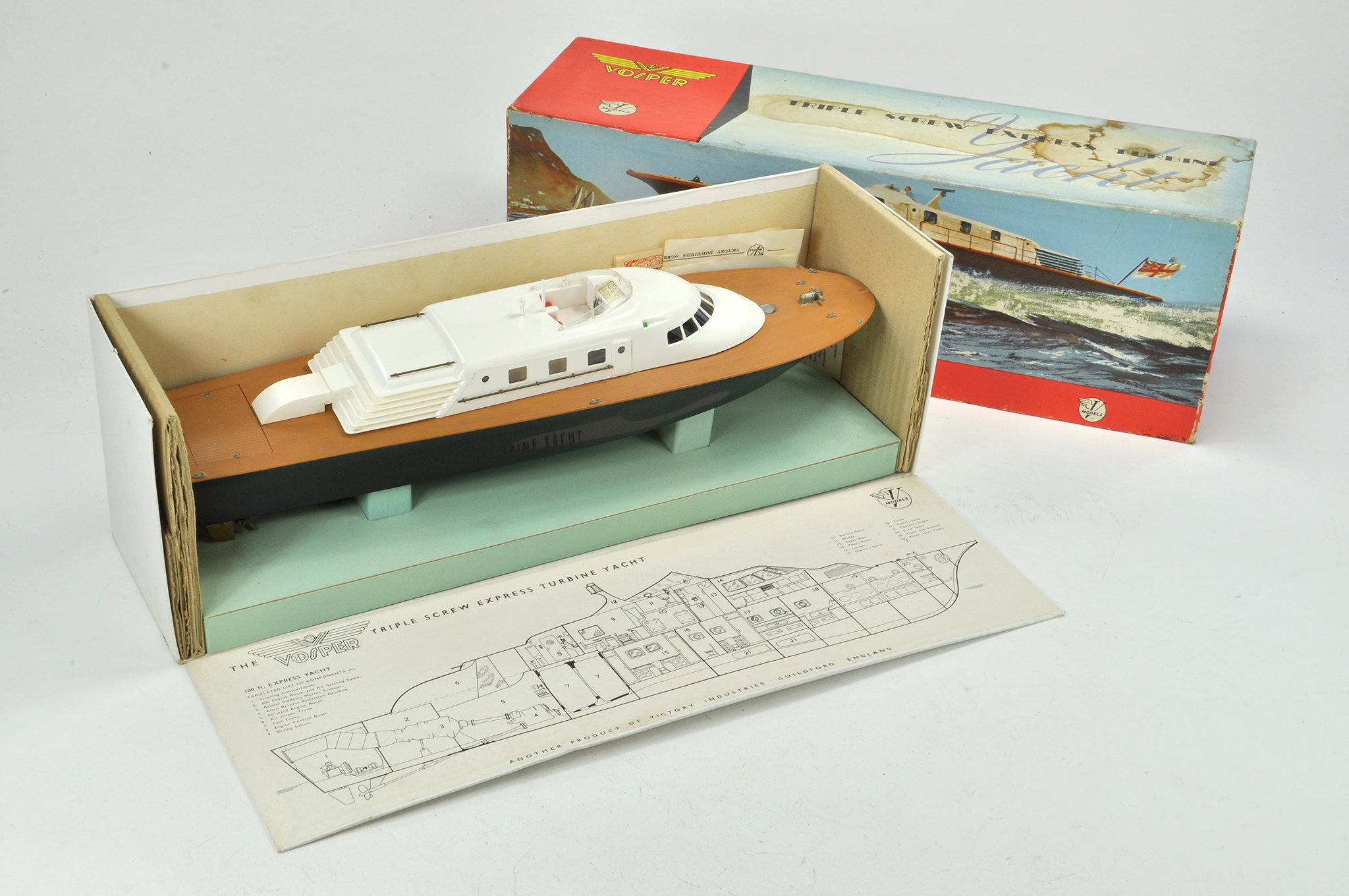 Victory Industries Battery Operated Vosper Triple Screw Express Yacht. A nice example, generally