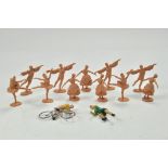 Scarce Britains Herald Original Factory Unpainted Ballet Figures plus Cyclists.