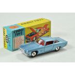 Corgi Toy No. 241 Chrysler Ghia L.6.4. Metallic silver - blue body with red interior. Shaped spun