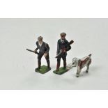 Charbens Lead Metal Miniature Farmer with Spaniel Dog plus Adapted Britains Figure. Generally good