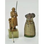 Duo of vintage metal figures comprising Royal Issue? And one other. English. Some wear but look to
