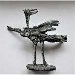 TREVOR BATES [1921-2008]. Bird, c.1961. bronze with an unusual grey patina and oil paint, unique.