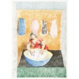 DUNCAN GRANT [1885-1978]. Washerwoman I, 1975. lithograph on St Cuthbert's mould-made paperwith full