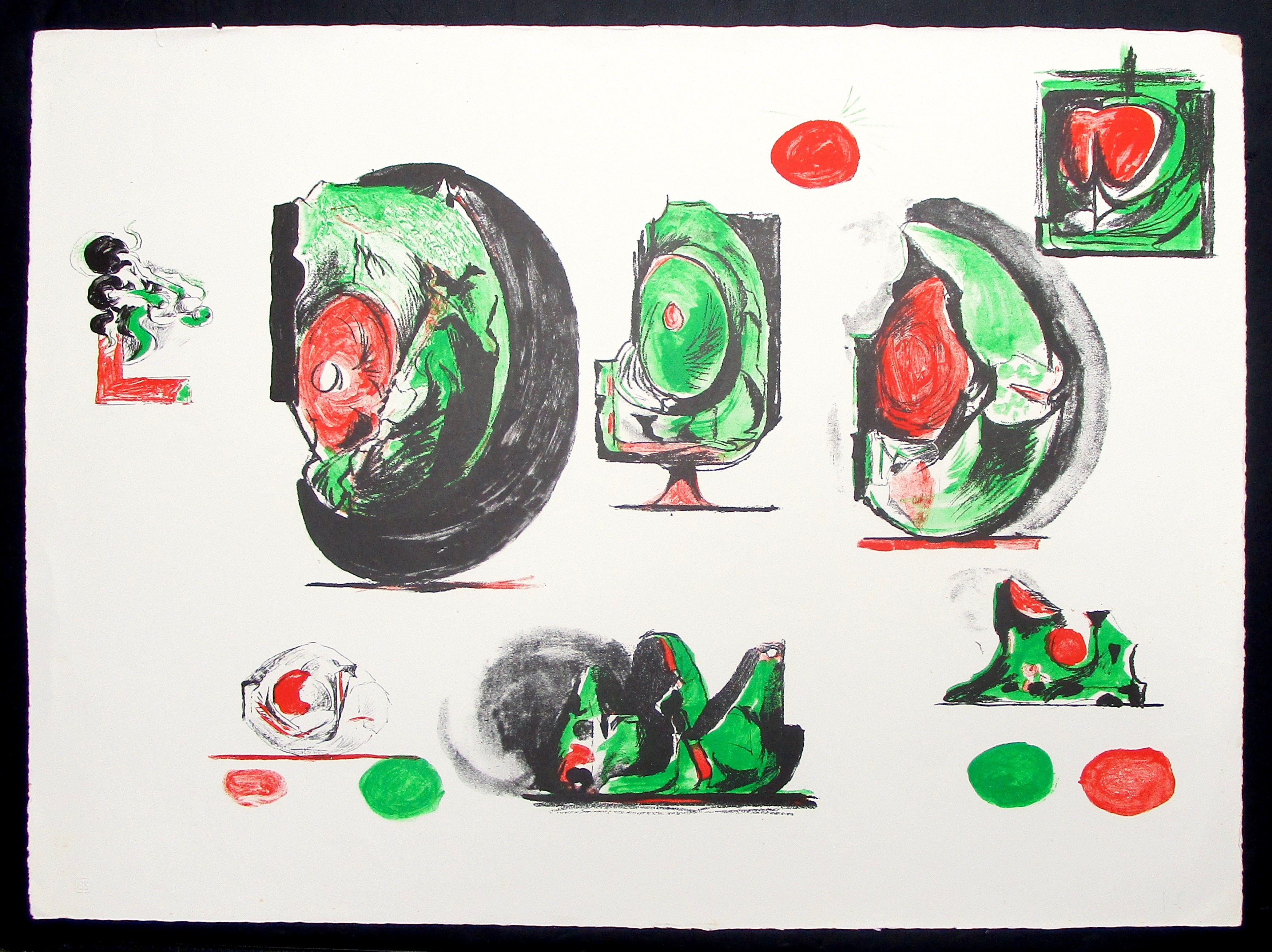 GRAHAM SUTHERLAND [1903-80]. Sheet of Studies, 1971. lithograph on wove paper, signed with