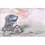 LESLIE HURRY [1909-78]. Reclining Figure. watercolour and ink; signed with initials. Also signed and