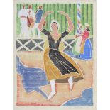 VIOLA [MARY] PATERSON [1899-1813]. Latvian Dancer, 1930. Colour woodcut onlaid paper. Signed and