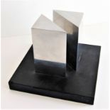JUSTIN KNOWLES [1935-2004]. Forms. steel; with slate base [marked JK underneath base]. 10 cm high [