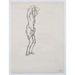 KEITH VAUGHAN [1912-77]. Standing Figure. pencil on paper; signed with initials. 28 x 21 cm [overall