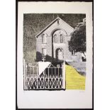 JOHN PIPER CH [1903-1992]. Penybont Ford Congregational Church, 1966. Screenprint with silver on J