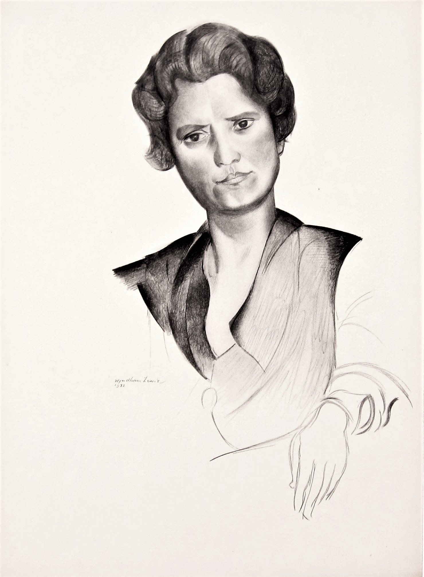 WYNDHAM LEWIS [1892-1957]. Viscountess Rhondda, 1932. lithograph, edition of 200, 102/200; printed