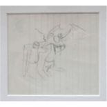 STANLEY SPENCER R.A. [1891-1959]. Figure Study. pencil on paper. studio stamp on reverse. 11 x 12 cm